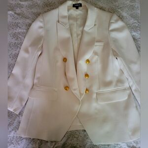 Express double breast white jacket